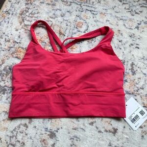 Lululemon hot coral pink Longline energy bra